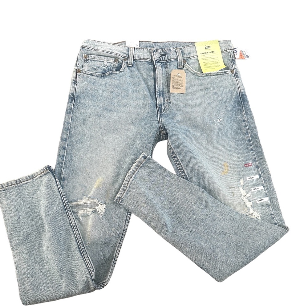 NWT‎ Men’s Levi’s Skinny Taper Paint Splatter Jeans 32 x 32